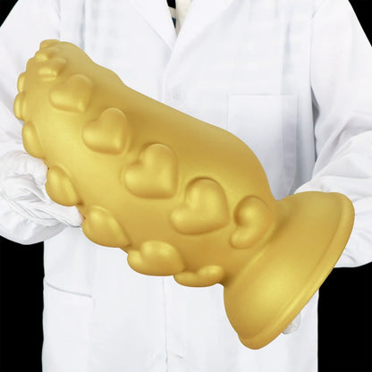 Fantasy-Silikon-Alien-Faust-Dildo – Spiral-Herz-Texturierter Riesendildo für extreme vaginale Dehnung &amp; G-Punkt-Ekstase