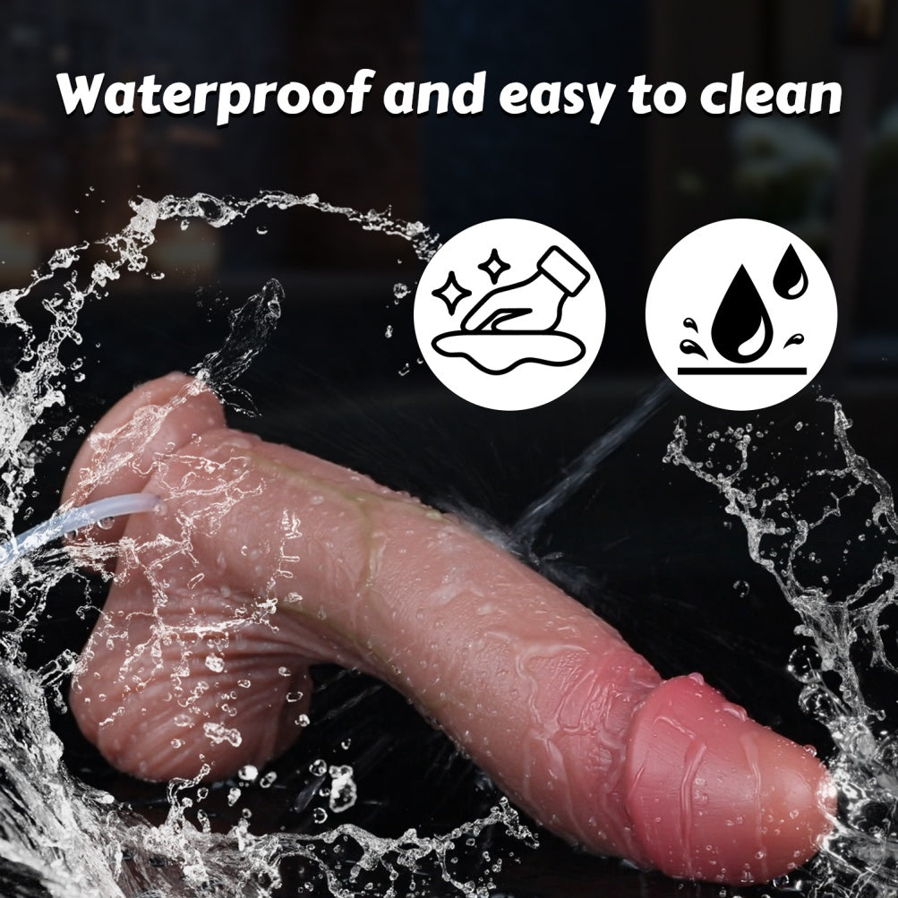 Realistic Squirting Dildo with Suction Cup – Dual-Layer Silicone Experience for Orgasmic Massage
