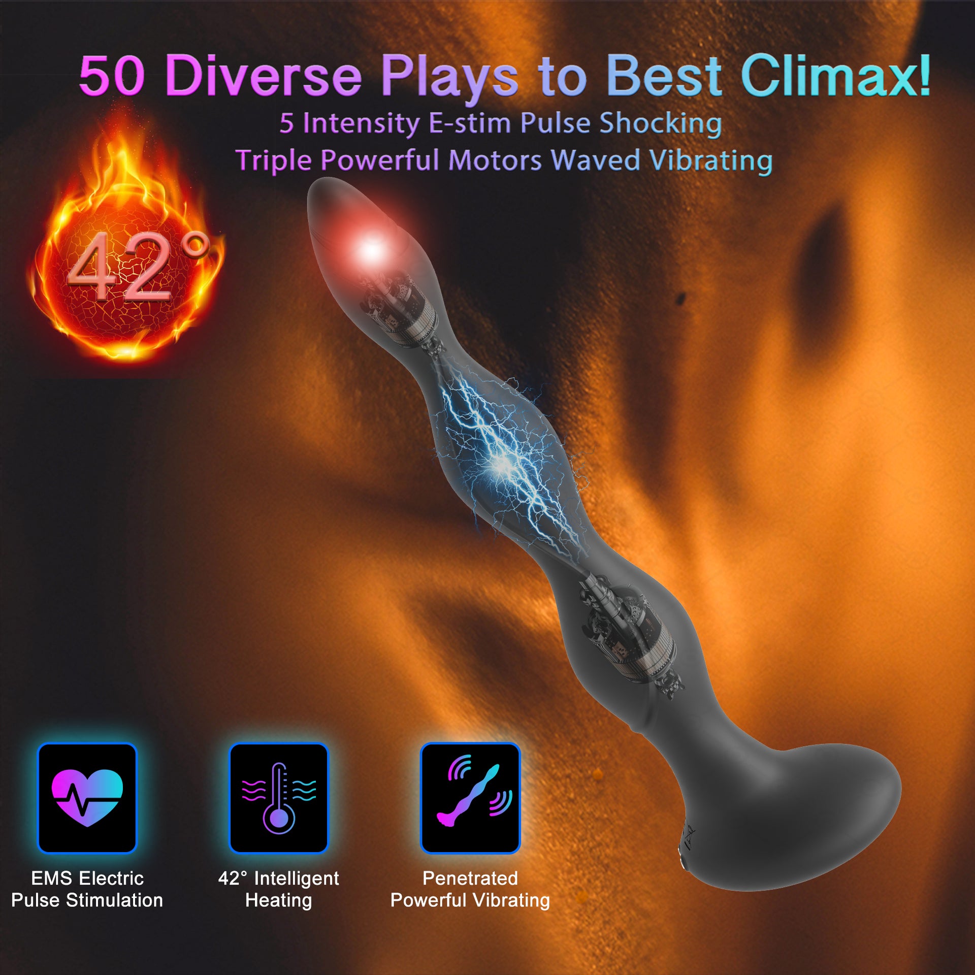 Prostate Massager - Anal Beads Estim Unisex Sex Toys - Domlust Prostate Massager - Anal Beads Estim Unisex Sex Toys - Domlust