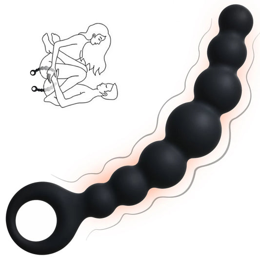 7 inch Anal Dildo Butt Plug - 7 Anal Beads Silicone Prostate Toys for Men Women