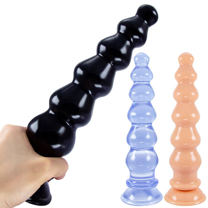 Godes en silicone à perles anales géantes - Plug anal énorme et doux avec grande ventouse