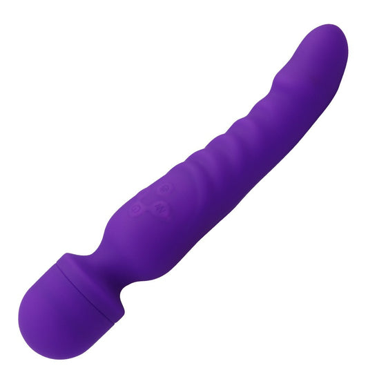 Double End Anal Dildo Vibrator - AV Wand G-spot Prostate Milk Sex Toy Purple