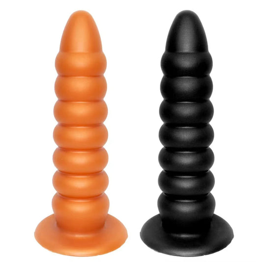 Huge Anal Dildo Butt Plug - Big Threads Silicone Dildos Suction Cup Hands Free Play
