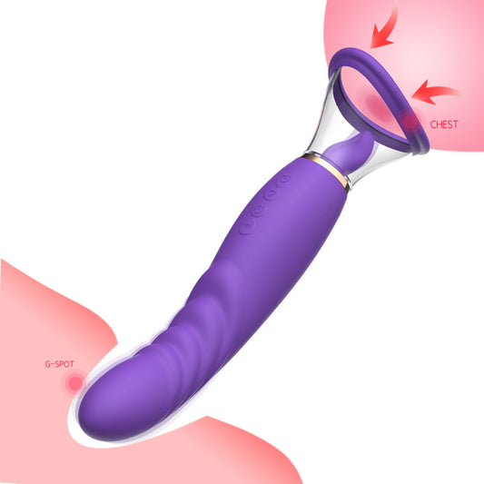 Tongue Clit Clamp Anal Dildo - Breast Nipple Sucking G Spot Women Vibrator