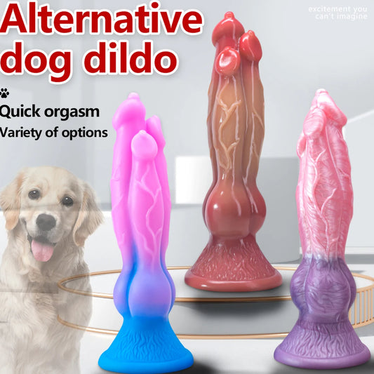 Realistic Dog Dildo - Monster Three Head Animal Dildos Sex Toys - Domlust Exotic