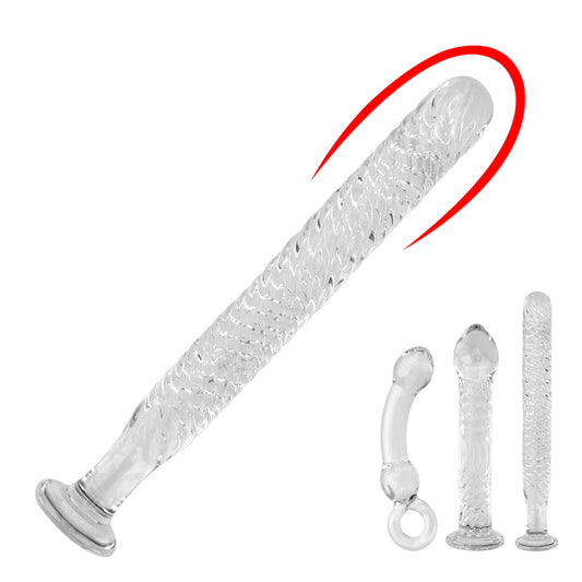 Glass Dildo Butt Plug - Crystal Anal Dildo Prostate Massager Sex Toys