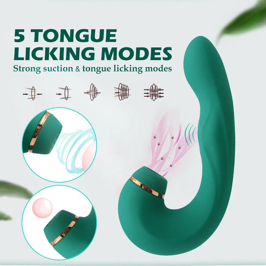 Double End Dildo Vibrator - G Spot Vibrator Clit Sucking Sex Toys for Women