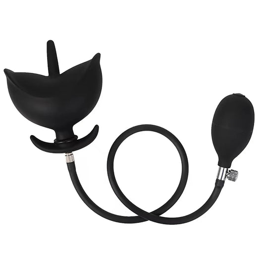 Soft Silicone Inflatable Anal Plug - Flower Pump Butt Plug Dilator for Enhanced Pleasure