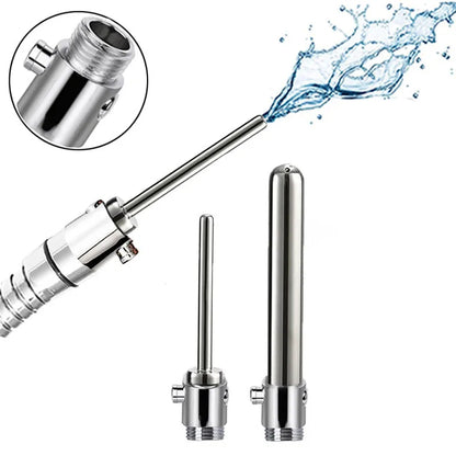 Handheld Metal Anal Douche - Rechangeable Head Enema Colon Bidet Cleaner