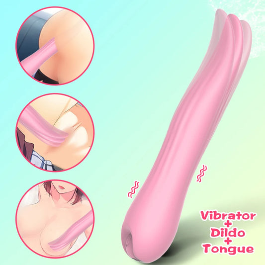 Tongue Licking Clitoral Vibrator - Giant 10 Powerful Vibrating Clit Nipple Clamps