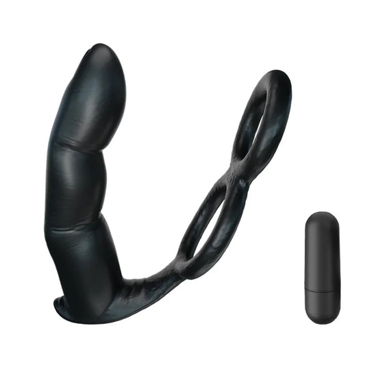 Remote Controlled Finger Prostate Massager - Vibrating Cock Ring Male Sex Toys
