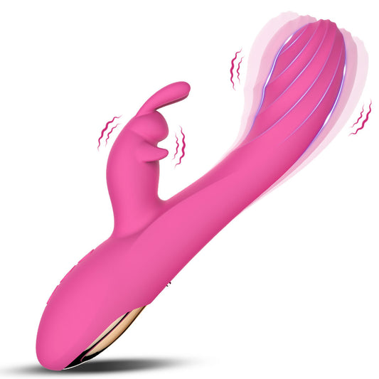 Rabbit Clit Clamps G Spot Vibrator - Vibrating Anal Dildo Female Sex Toy
