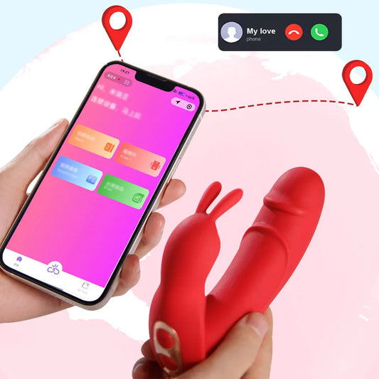 Rabbit Clit Vibrator - APP Controlled G Spot Vibrator Clit Stimulator Female Sex Toy