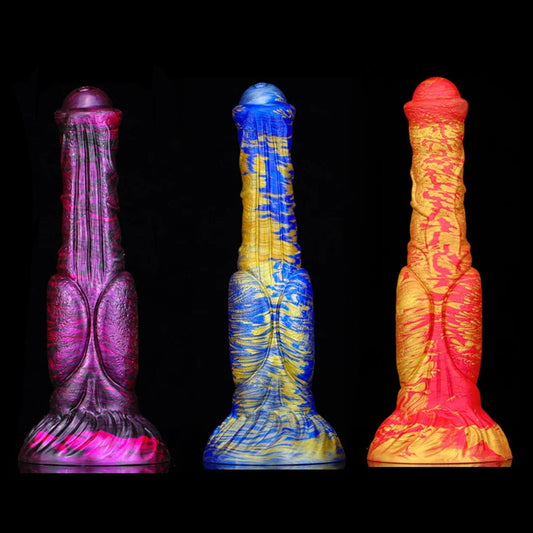 Gode ​​monstre réaliste coloré – Godes animaux en silicone souple, jouets sexuels pour le bien-être érotique des adultes