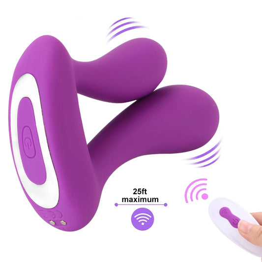 Remote Control Double Dildo Vibrator- Vibrating Butt Plug Panty Sex Toys