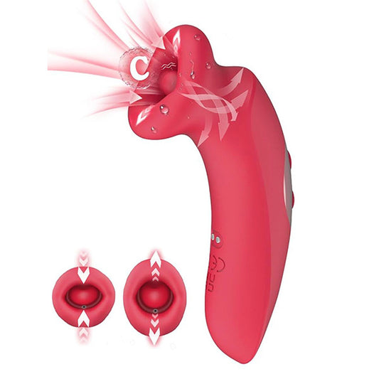 Mouth Oral Clit Stimulator - Tongue Licking Sucking Nipple Clitoral Vibrator Rose Toy