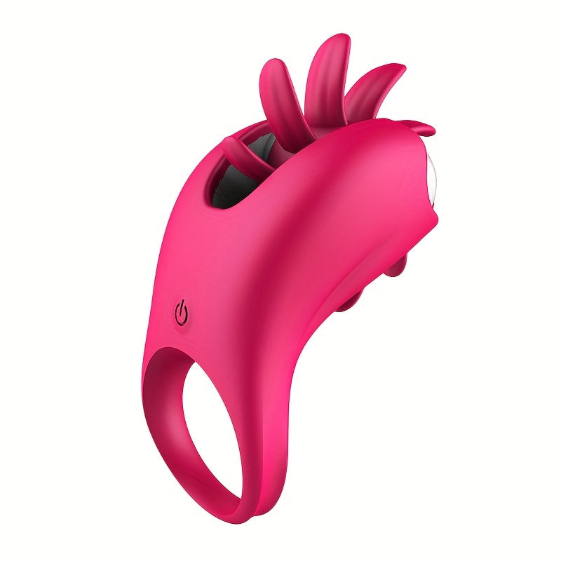 Rotating Clit Clamp Vibrating Cock Ring - Clitoral Licking Stimulation Couple Sex Toys