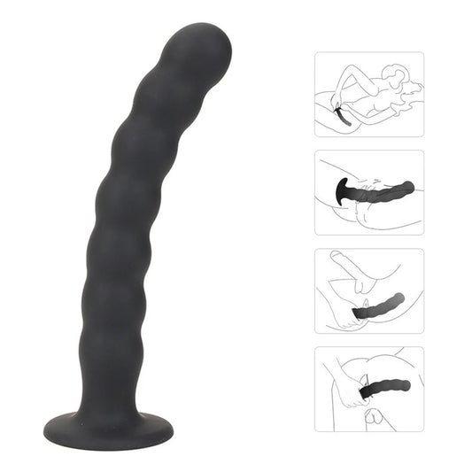Silicone Butt Plug - 7 Pull Beads Anal Dildo G Spot Prostate Massager
