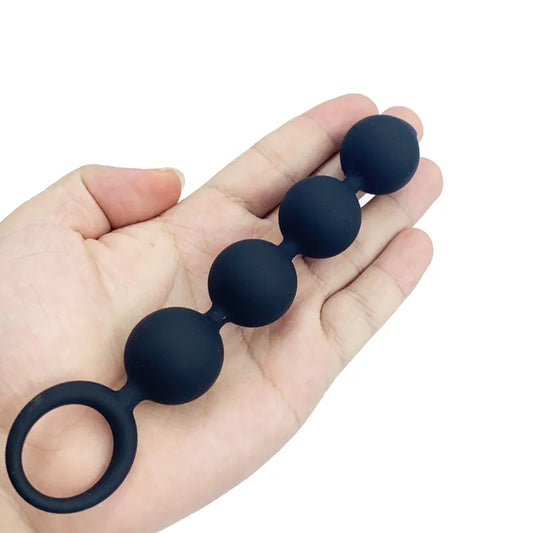 Small Anal Beads Butt Plug - Silicone Ball Anal Dildo Beginner Sex Toys