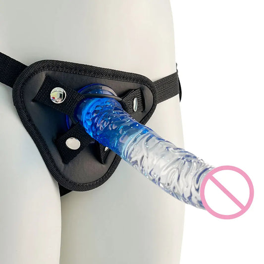 Sangle sur gode Couple Sex Toys-harnais gelée godes réalistes colorés pour lesbiennes