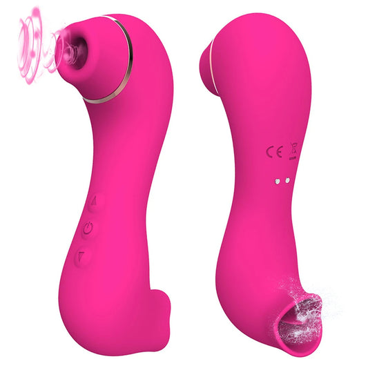 Sucking Vibrator - Tongue Licking Oral Sex Toys for Women Nipple Clamps Clitoral Stimulation