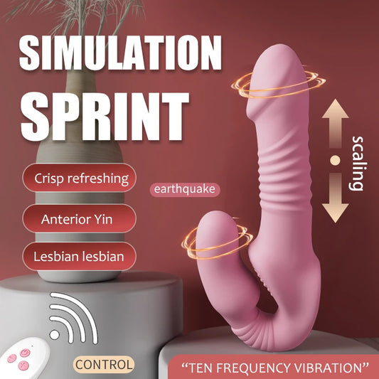 Remoter Control Thrusting Dildo - Strap On Dildo Vibrator Sex Toys for Women