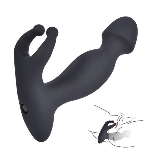 Vibrating Anal Plug Prostate Massager - Clit Clamp Cock Ring Couple Sex Toy
