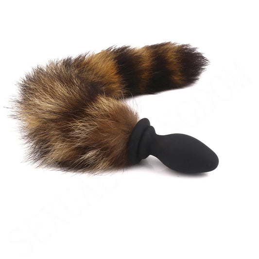 Vibrating Butt Plug Tail - Furry Fox Anal Plug Sex Toys for Men Women