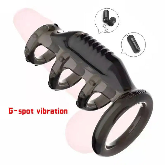 Vibrating Cock Ring Male Sex Toy - Four Penis Ring Bullet Vibrator Delayed Ejaculation