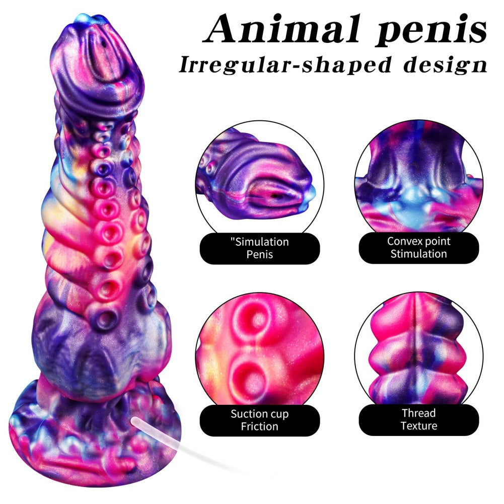 Squirting Fantasy Tentacle Silicone Dildo-Monster Sex Toy for Multi-Zone Stimulation
