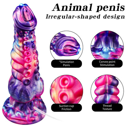 Squirting Fantasy Tentacle Silicone Dildo-Monster Sex Toy for Multi-Zone Stimulation