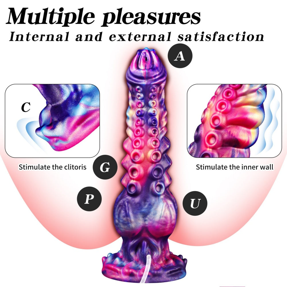 Squirting Fantasy Tentacle Silicone Dildo-Monster Sex Toy for Multi-Zone Stimulation