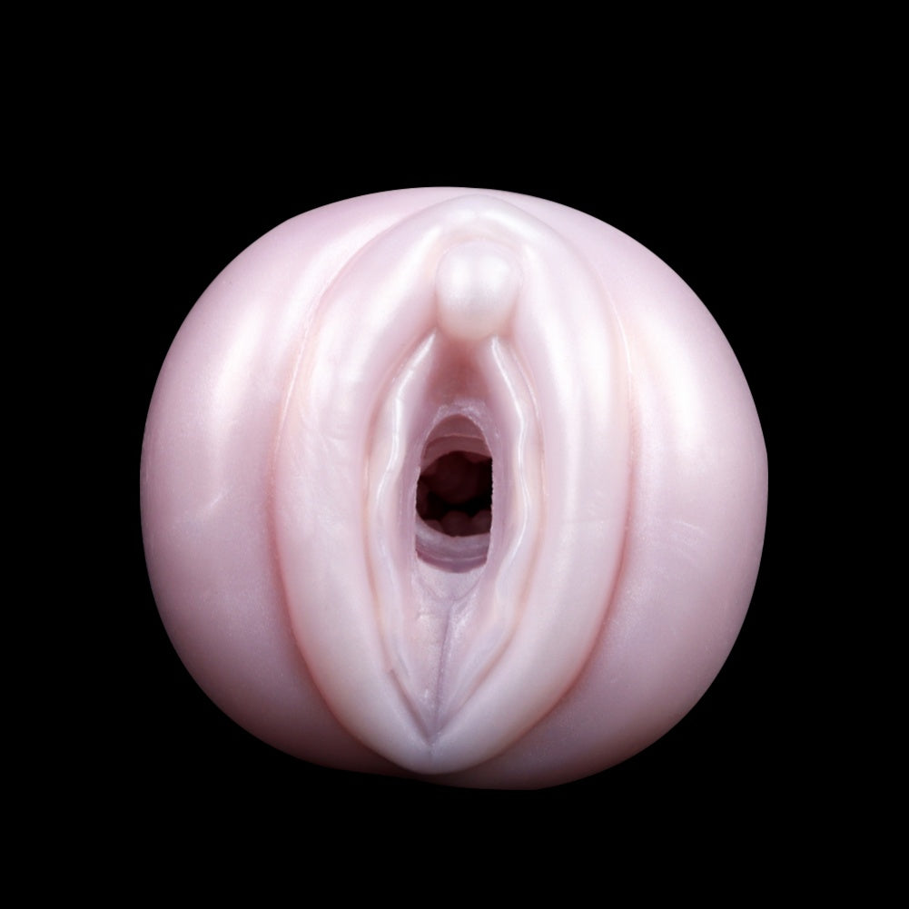 Handheld Realistic Pocket Pussy-Spiral Texture Silicone Blowjob Male Sex Toy