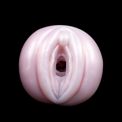 Handheld Realistic Pocket Pussy-Spiral Texture Silicone Blowjob Male Sex Toy