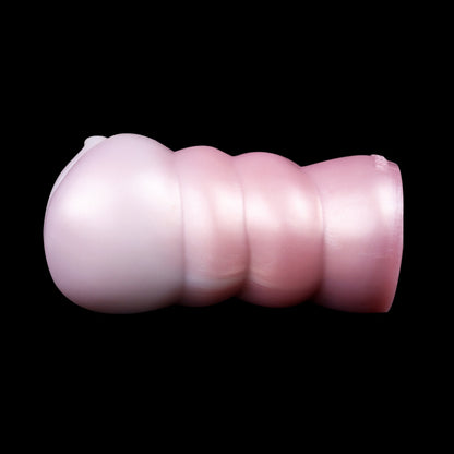 Handheld Realistic Pocket Pussy-Spiral Texture Silicone Blowjob Male Sex Toy