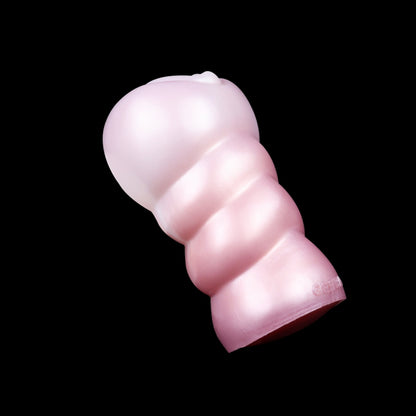 Handheld Realistic Pocket Pussy-Spiral Texture Silicone Blowjob Male Sex Toy