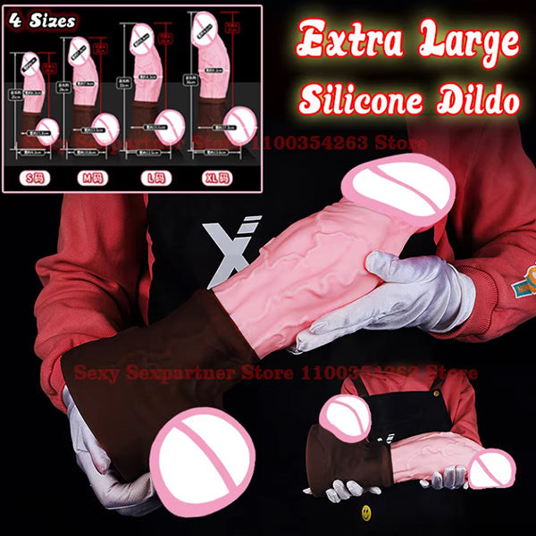 Huge Dildo Large Butt Plug Prostate Massager - Big Testicle Suction Cup Realistic Anal Sex Toys
