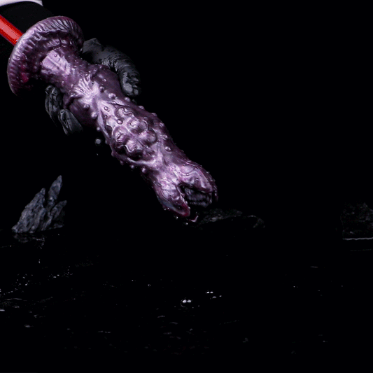 Domlust Fantasy Alien Ovipositor Dildo – Platinum Silicone Creature Cock Oviposition Hands-Free Suction Cup Sex Toy