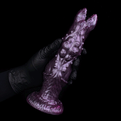 Domlust Fantasy Alien Ovipositor Dildo – Platinum Silicone Creature Cock Oviposition Hands-Free Suction Cup Sex Toy
