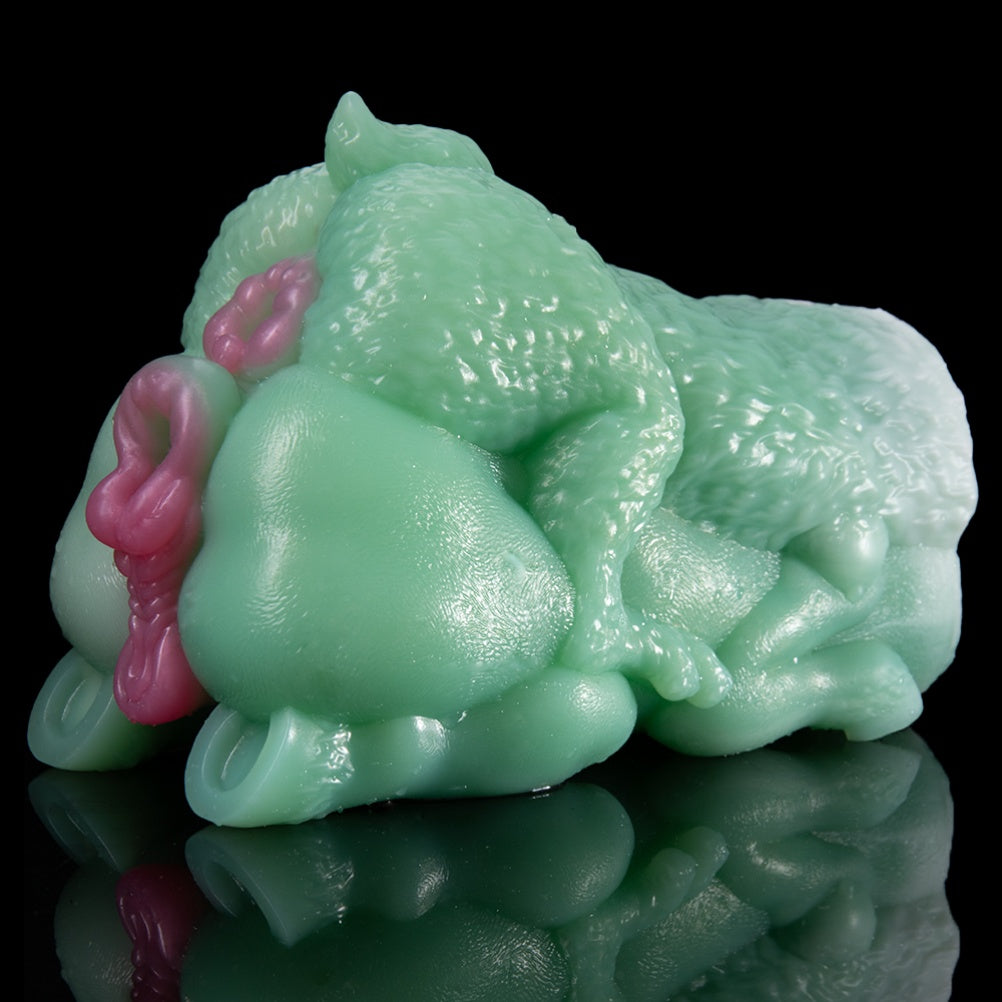 Stimulierende Fantasy-Alien-Taschenmuschi – Zweikanal-Silikon-Sextoys für Männer