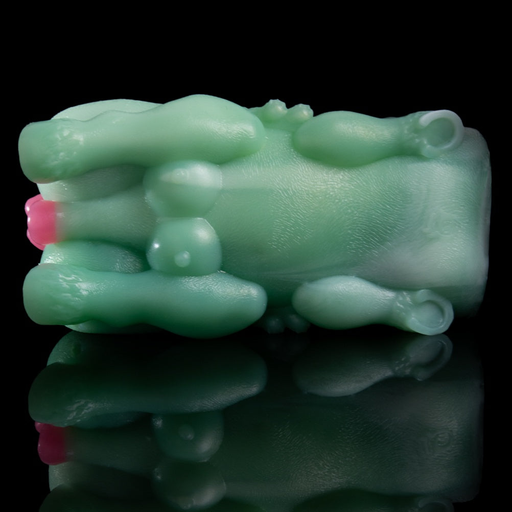 Stimulierende Fantasy-Alien-Taschenmuschi – Zweikanal-Silikon-Sextoys für Männer