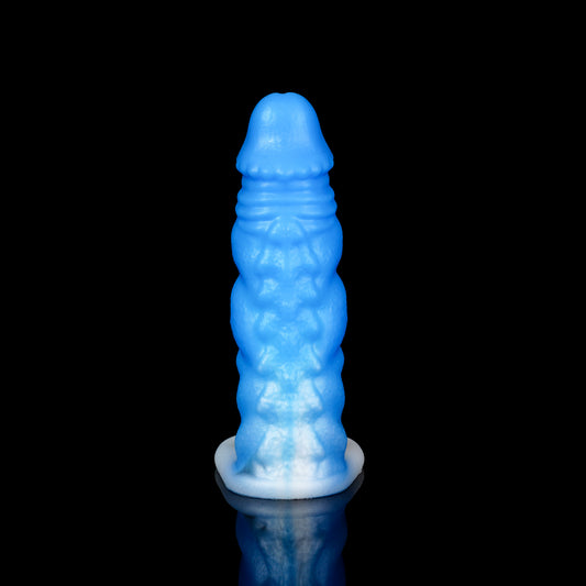 Leuchtender Monsterdildo Penishüllen-Extender - Hochwertiger Penisring aus Silikon zur Penisvergrößerung für Männer