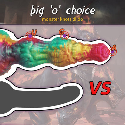 Fantasy Dog Dildo with Silicone Suction Cup: Double Knot Vaginal & Anal Dilation Toy