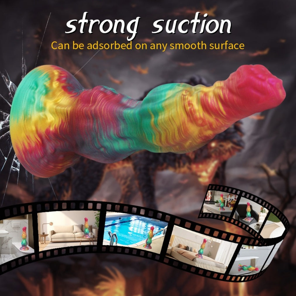 Fantasy Dog Dildo with Silicone Suction Cup: Double Knot Vaginal & Anal Dilation Toy