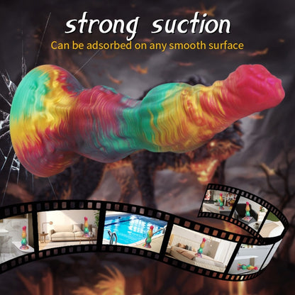 Fantasy Dog Dildo with Silicone Suction Cup: Double Knot Vaginal & Anal Dilation Toy