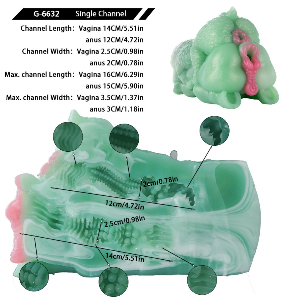 Poupée sexuelle en silicone Alien Fantasy – Masturbateur masculin double vagin