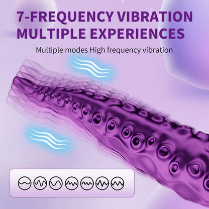 Purple Fantasy Octopus Tentacle Dildo - 360° Rotating G-Spot Vibrator for Intense Vaginal Massage