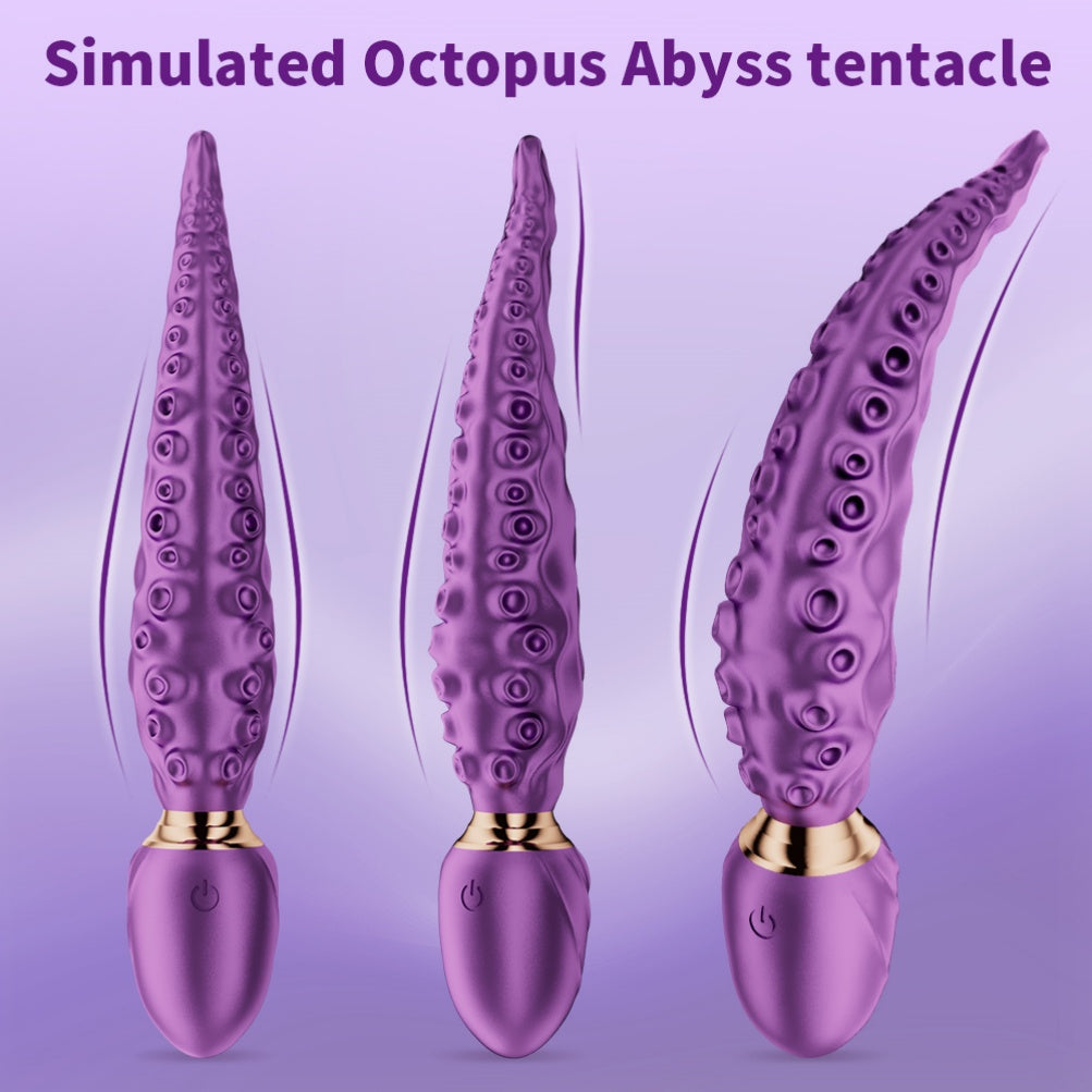 Purple Fantasy Octopus Tentacle Dildo - 360° Rotating G-Spot Vibrator for Intense Vaginal Massage