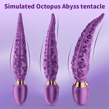 Purple Fantasy Octopus Tentacle Dildo - 360° Rotating G-Spot Vibrator for Intense Vaginal Massage