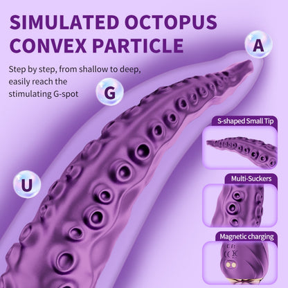Purple Fantasy Octopus Tentacle Dildo - 360° Rotating G-Spot Vibrator for Intense Vaginal Massage